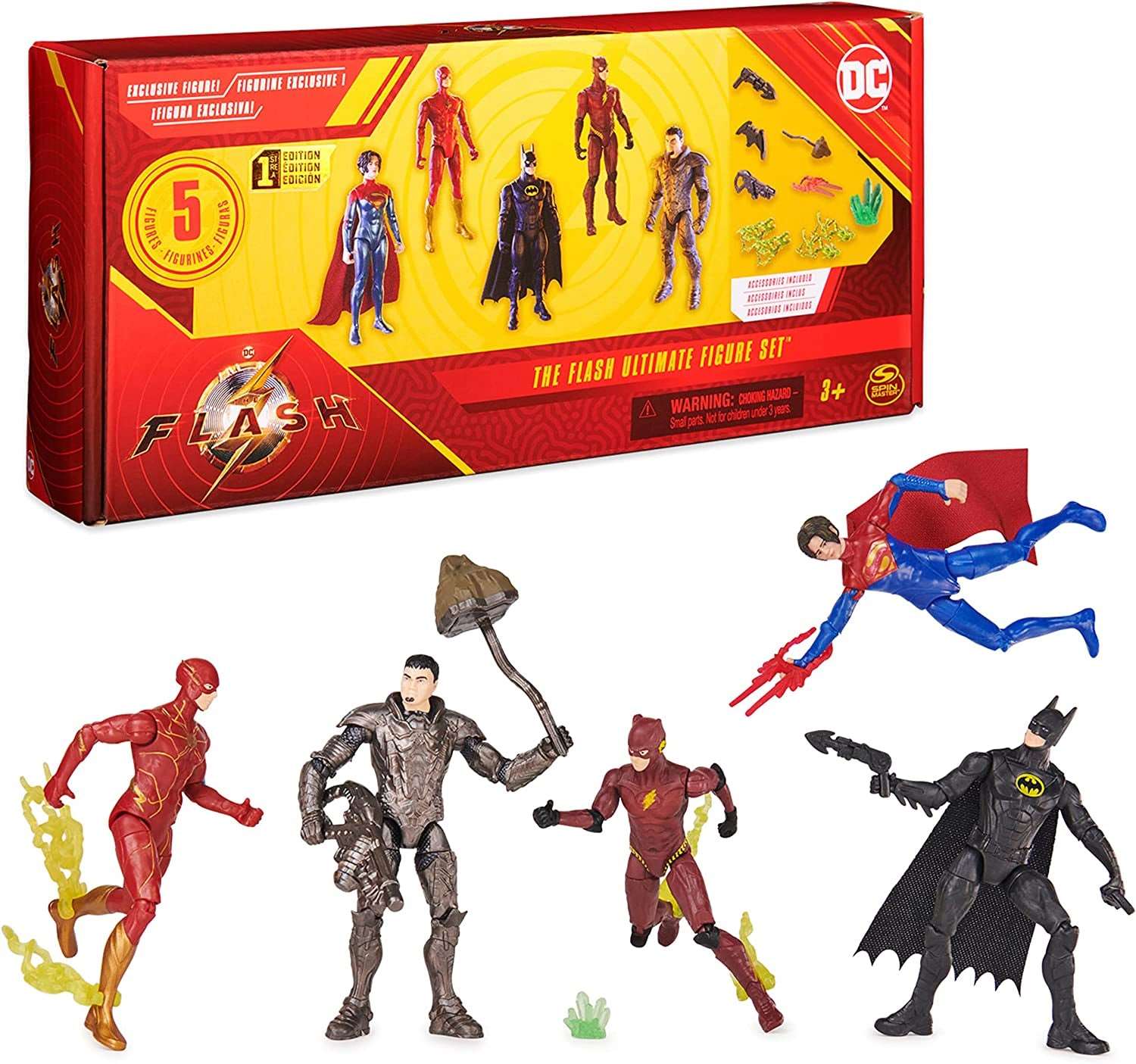 , the Flash Ultimate Figure Set (Amazon Exclusive), 5 Action Figures with Accessories, 4-Inch Collectible Kids Toys for Boys and Girls 3+