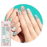 Gloss Nail Strips - Desert Quartz - UV Free, Chip Resistant, Long Lasting Gel Stickers - Contains 32 Wraps, 1 Prep Pad, 1 File