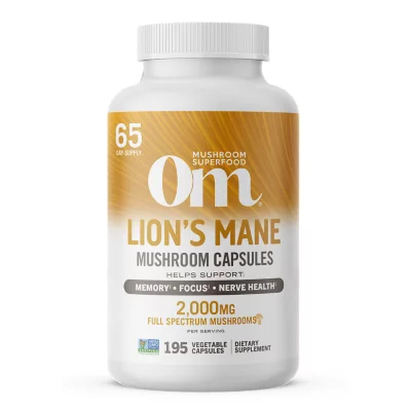 Om Mushroom Superfood Lion'S Mane Capsules, 195 Ct.