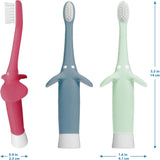 Infant-To-Toddler Toothbrush, Soft and Safe Baby Training Brush, Elephant, Mint, 0-3 Years (Styles May Vary)