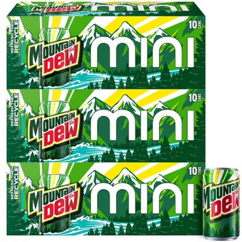 Mountain Dew Original Mini Cans, 7.5 Fl. Oz., 30 Pk.