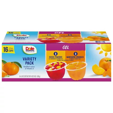 Dole Fruit Bowls in Gel Variety Pack 4.3 Oz., 16 Pk.