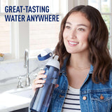 Hard-Sided Plastic Premium Filtering Water Bottle, Bpa-Free, Reusable, Replaces 300 Plastic Water Bottles, Filter Lasts 2 Months or 40 Gallons, Includes 1 Filter, Night Sky - 26 Oz.