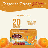 Tangerine Orange Zinger Herbal Tea, Caffeine Free, 20 Tea Bags Box