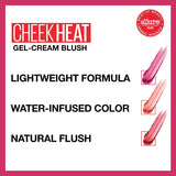 Cheek Heat Gel-Cream Blush Makeup, Lightweight, Breathable Feel, Sheer Flush of Color, Natural-Looking, Dewy Finish, Oil-Free, Nude Burn, 1 Count
