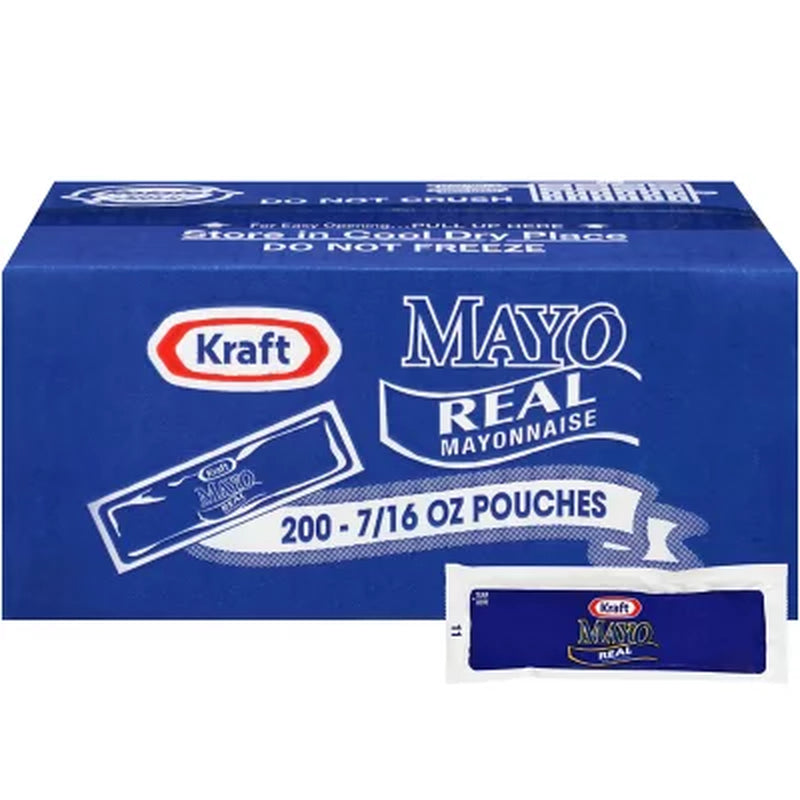 Kraft Real Mayo Mayonnaise Single Serve Packets, 200 Ct.
