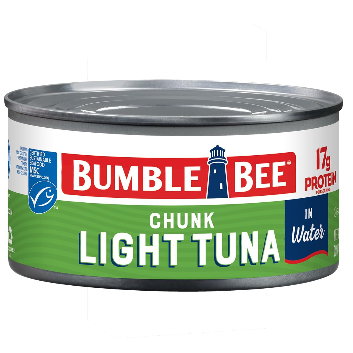 Chunk Light Tuna in Water, 12 Oz Can - Wild Caught Skipjack Tuna - 17G Protein per Serving - MSC Certified Sustainable Seafood, Non-Gmo, Gluten Free, Kosher