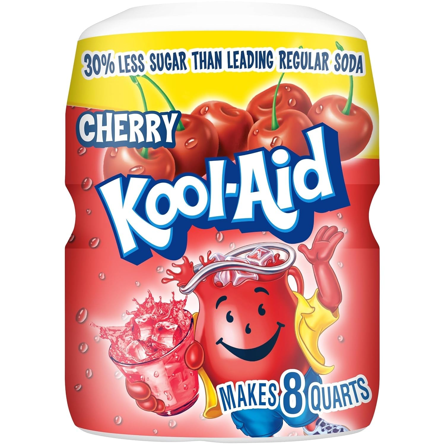 Sugar-Sweetened Cherry Powdered Soft Drink Mix, 19 Oz Canister
