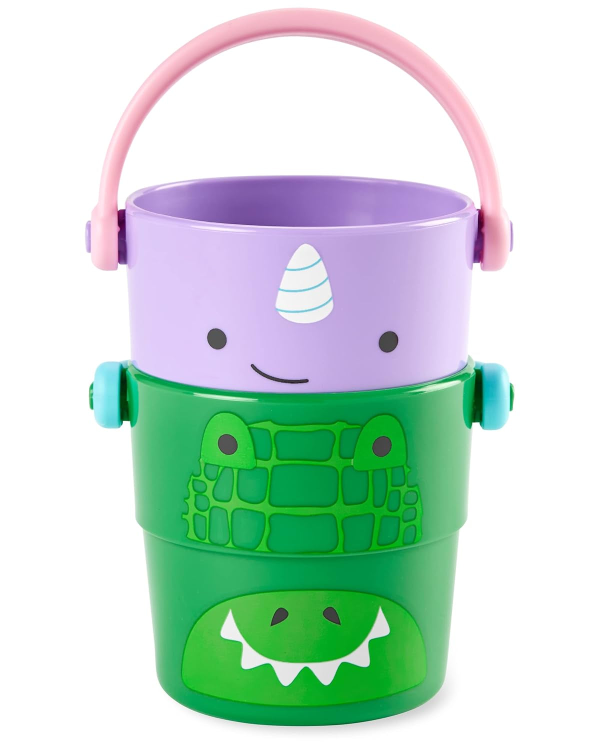 Baby Bath Toy Buckets, Zoo Stack & Pour Buckets, Pastel
