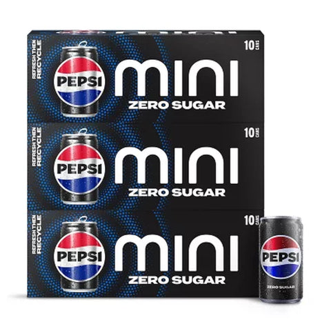 Pepsi Zero Sugar Mini Cans, 7.5 Fl. Oz., 30 Pk.