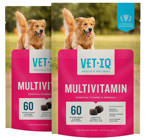 VETIQ Multivitamin Soft Dog Chews, Hickory Smoke Flavored 60 ct., 2 pk.
