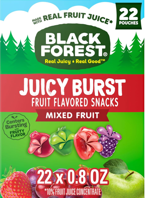 , Juicy Burst, Fruit Flavored Snacks, Mixed Fruit Flavors, a Juicy Burst of Natural Flavors, Made with Real Fruit Juice, 0.8 Oz 22 Ct