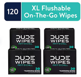 DUDE WIPES XL On-the-Go Flushable Wipes, Mint Chill, 4 ct., 120 wipes