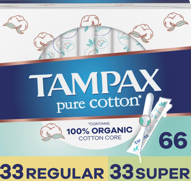 Pure 100% Organic Cotton Core Super Absorbency Tampons - 24 Ct