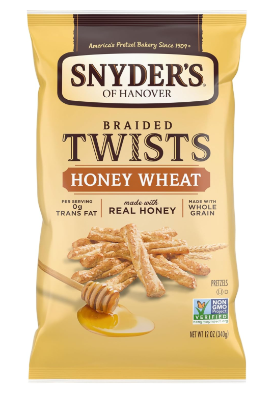 Pretzels, Braided Pretzel Twists Honey Wheat, 12 Oz