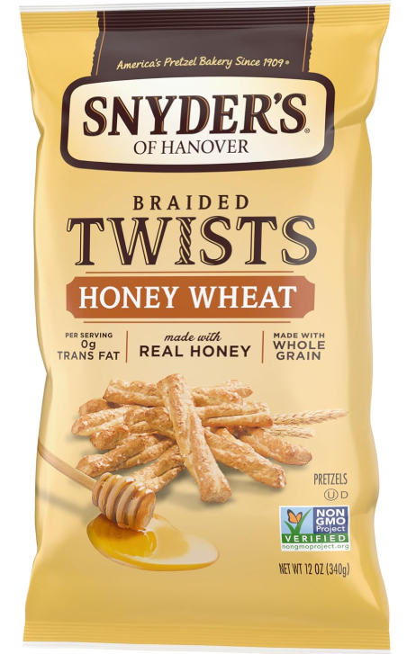 Pretzels, Braided Pretzel Twists Honey Wheat, 12 Oz