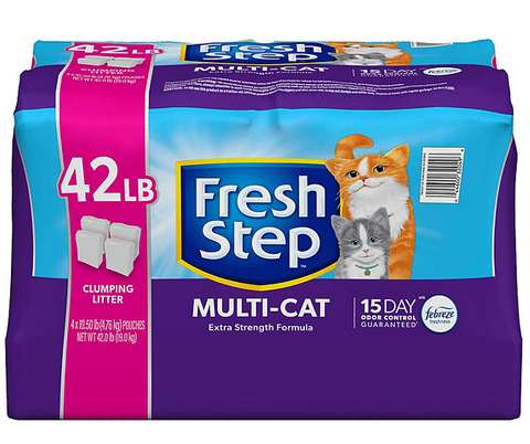 Fresh Step, Extra Strength Multi-Cat Scented Clumping Litter, Febreze Fresh Scent, 42 lbs.