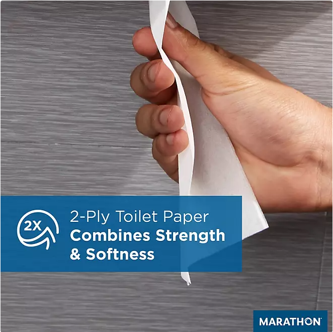 Marathon Jumbo Roll 2-Ply White Toilet Paper 6 rolls, 1000 ft./roll