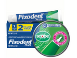 Denture Adhesive Cream plus Scope, 2 Ounce, Pack of 2 (Packaging May Vary)