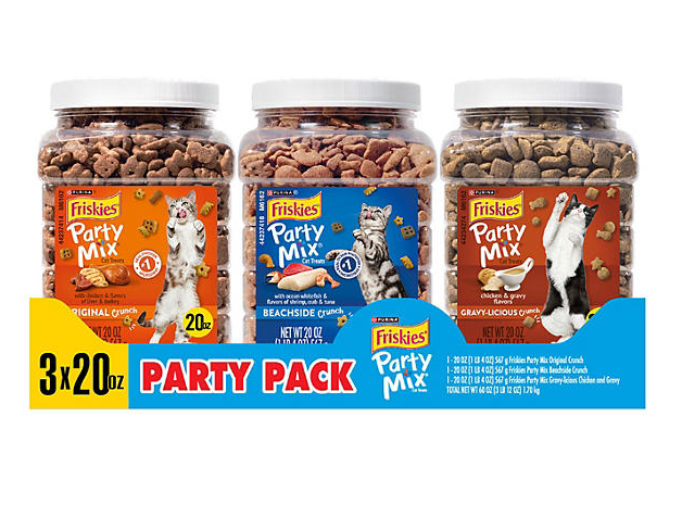 Friskies Party Mix Party Variety Pack, Cat Treats, 60 oz.