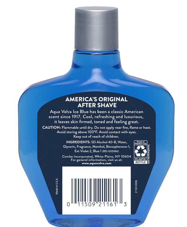 after Shave, Classic Ice Blue, Soothes, Cools, and Refreshes Skin, 7 Ounce