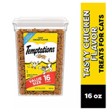 TEMPTATIONS Cat Treats Variety Pack with Tasty Chicken Flavor, Catnip Fever, & Surfers' Delight, 16 oz., 3 tubs