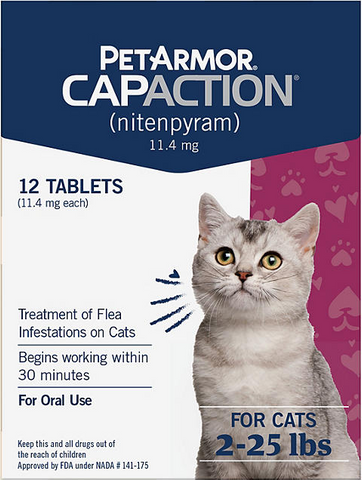 PetArmor CapAction Oral Flea Treatment for Cats, 2-25 lbs., 12 tabs