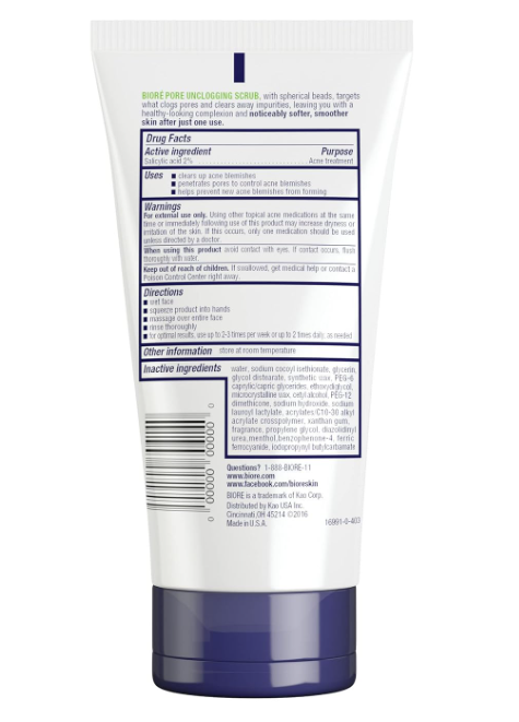 Pore Unclogging Scrub, Removes Excess Dirt and Oils, Face Scrub, with Salicylic Acid, Oil Free, (HSA/FSA Approved), 5 Ounces