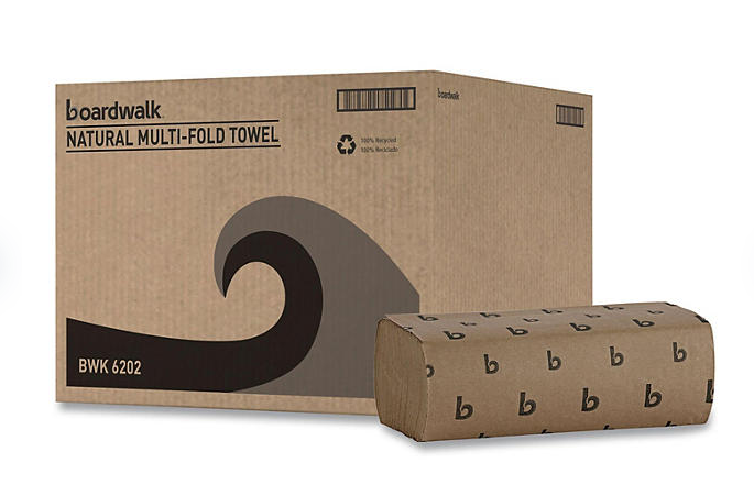 Boardwalk Multifold 1-Ply Natural Paper Towels 16 pks., 250 towels/pk.
