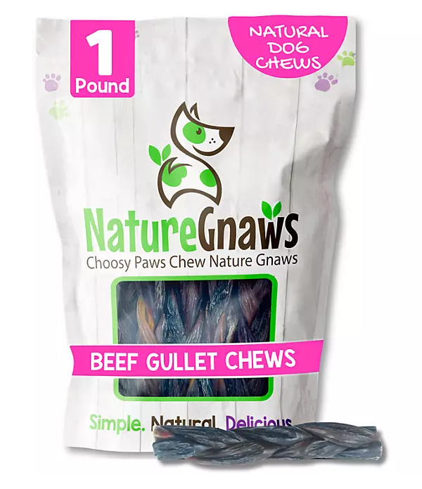 Nature Gnaws Beef Braid Dog Treat Chews, 1 lb.