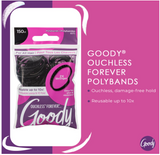 Ouchless Womens Polyband Elastic Hair Tie - 150 Count, Black - Fine Hair - Hair Accessories to Style with Ease and Keep Your Hair Secured - Perfect for Fun and Unique Hairstyles - Pain-Free