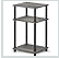 Just 3-Tier Turn-N-Tube End Table / Side Table / Night Stand / Bedside Table with Plastic Poles, 1-Pack, French Oak Grey/Black