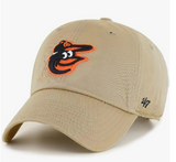 Khaki Primary Logo Clean Up Adjustable Strap Baseball Dad Hat Cap, Adult One Size Fits All