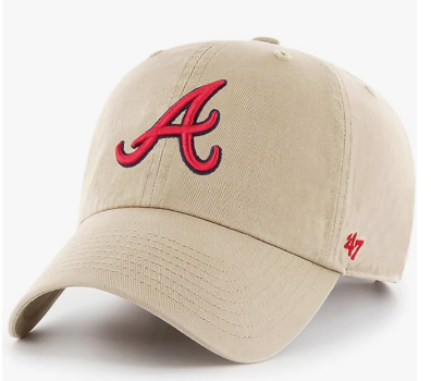 Khaki Primary Logo Clean Up Adjustable Strap Baseball Dad Hat Cap, Adult One Size Fits All