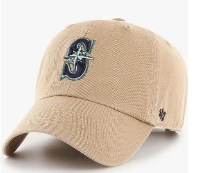 Khaki Primary Logo Clean Up Adjustable Strap Baseball Dad Hat Cap, Adult One Size Fits All