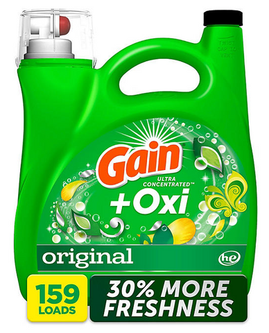Gain + Oxi Liquid Laundry Detergent, Original, 159 Loads, 170 fl. oz.