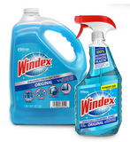 Windex Original Glass Cleaner, 1 spray bottle + 128 fl. oz. Refill
