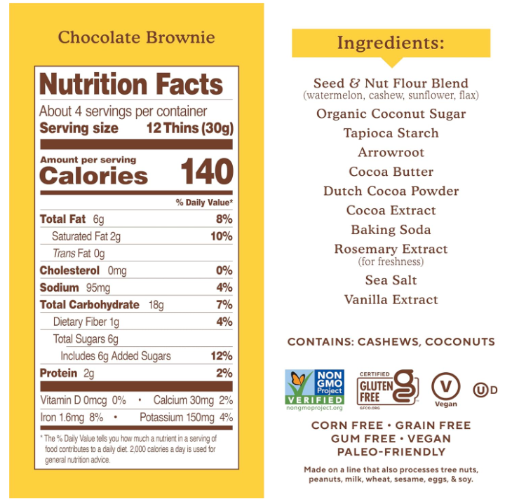 , Chocolate Brownie Cookies Thins, 4.25 Ounce