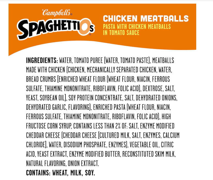Canned Pasta with Chicken Meatballs, 15.6 Oz Can