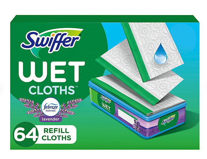 Swiffer Sweeper Wet Mopping Cloth Refills, Lavender, 64 ct.