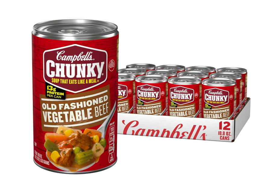 Campbell’S Chunky Soup, Old Fashioned Vegetable Beef Soup, 18.8 Oz Can