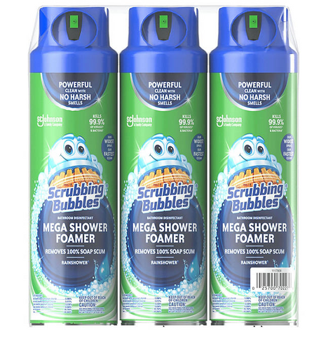Scrubbing Bubbles Mega Shower Foamer Aerosol, Rainshower 20 oz., 3 ct.