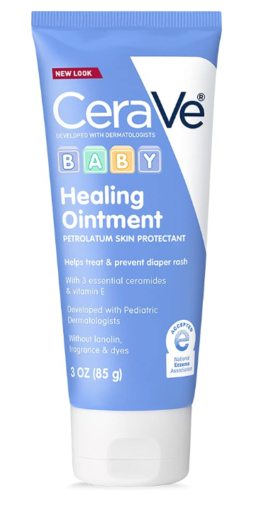 Diaper Rash Cream, Baby Healing Ointment for Extra Dry, Cracked Skin, Diaper Cream with Ceramides & Vitamin E, Lanolin, Fragrance, Paraben, Dye, Phthalates & Sulfate Free, 3 Ounce