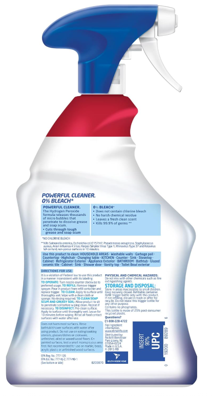 Cleaner Hydrogen Peroxide Multi-Purpose Cleaner Spray, Citrus, 32 Fluid Ounce