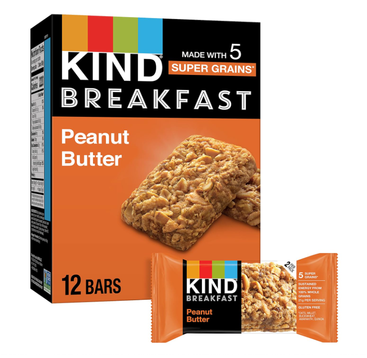 Breakfast Bars, Peanut Butter, Healthy Snacks, Gluten Free, 5G Protein, 6 Count