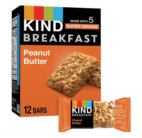Breakfast Bars, Peanut Butter, Healthy Snacks, Gluten Free, 5G Protein, 6 Count