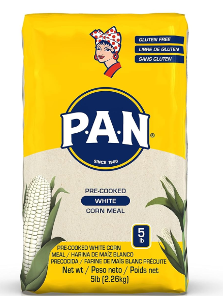 White Corn Meal – Pre-Cooked Gluten Free and Kosher Flour for Arepas (5 Lb/Pack of 1)
