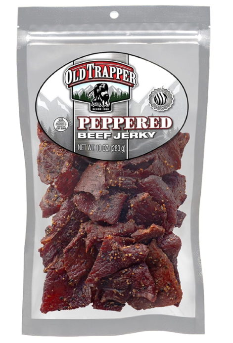 Beef Jerky, Peppered 10-Ounce Pack, Spicy Meat Snacks for Lunches or between Meals, 11 Grams of Protein, Zero Grams of Fat, and 70 Calories per Ounce (Pack of One)