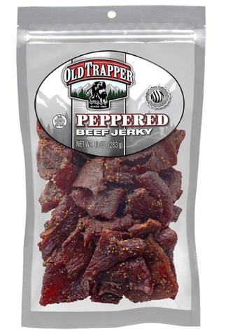 Beef Jerky, Peppered 10-Ounce Pack, Spicy Meat Snacks for Lunches or between Meals, 11 Grams of Protein, Zero Grams of Fat, and 70 Calories per Ounce (Pack of One)