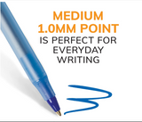 round Stic Xtra Life Blue Ballpoint Pens, Medium Point (1.0Mm), 10-Count Pack of Bulk Pens, Flexible round Barrel for Writing Comfort, No. 1 Selling Ballpoint Pens